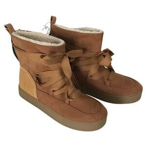 Universal Thread Boots Size 7 1/2 Womens Faux Suede and Leather Sherpa Lining NW